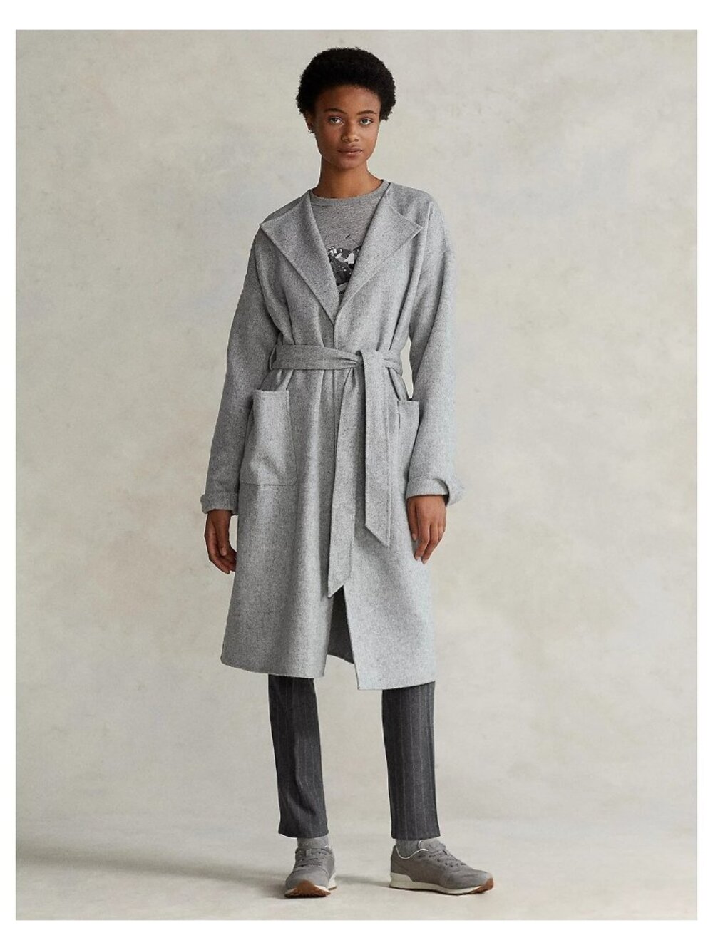 Buy New Polo Ralph Lauren Women's Grey Belted Wrap Coat - Size Small - New